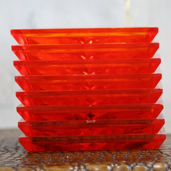 Mid-Century Modern Lucite Starburst Coasters - Picture 4 of 8
